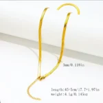 Gold Blade Herringbone Flat Snake Chain Necklace