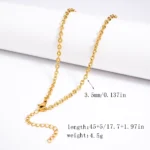 Gold Embossed Diamond-Cut Link Chain Necklace