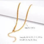 Gold Rounded Box Chain Necklace (3mm)