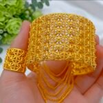 Dubai Style Wide Cuff Bracelet and Ring Set