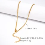 Gold Side-Pressed Faceted Box Chain Necklace