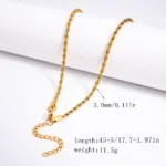 Gold Twist Rope Chain Necklace