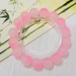 Vibrant Watermelon Pink 12mm Crystal Beaded Bracelet